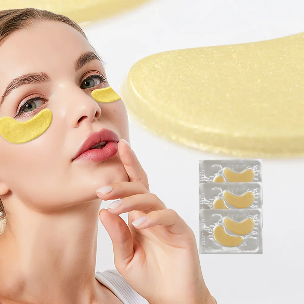 Cilt bakımı seti özel etiket özel Anti-Aging altın kollajen kristal göz maskesi jel altında hidrojel