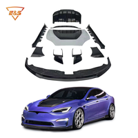 Kit Completo de Carrocería para Automóvil, Piezas de Tuning Exterior, Kit de Carrocería para Tesla Model S, Actualización a Estilo V, Kit de Carrocería de Fibra de Carbono Seca, Kit Aerodinámico