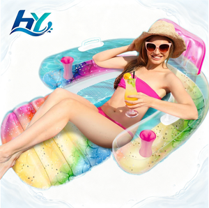 Colchón de Aire Portátil de PVC, Silla Flotante para Adultos y Niños con Reposacabezas y Soporte para Pies, para Uso en Piscina y Hamaca - Product Image 1