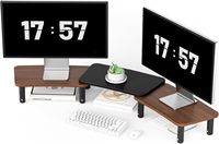 Support d'écran d'ordinateur en bois long à hauteur réglable pour bureau