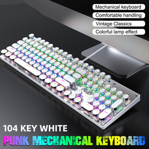 Giá Trị Cao Electroplated Punk Có Dây Bàn Phím Cơ Khí Với Đèn Đầy Màu Sắc Thích Hợp Cho Windows Chơi Game PC Chơi Game Bàn Phím - Product Image 5
