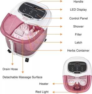 Masajeador de lavabo de baño de <span class=keywords><strong>spa</strong></span> de pie eléctrico grande rosa con rodillos de calor y masaje - Product Image 3