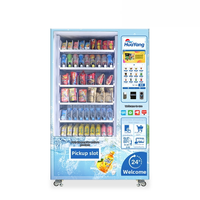 Distributeur automatique de snacks et de boissons à écran tactile, avec refroidissement par compresseur, options de paiement multiples et lecteur de cartes, en promotion