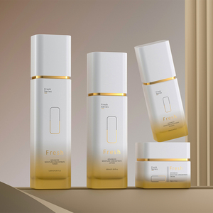 Su misura 120ml di vetro per la cura della pelle lozione essenza bottiglie di vetro bianco piatto vuoto latte crema viso imballaggio stampato - Product Image 3