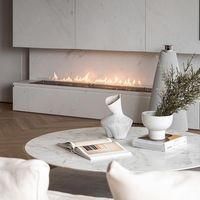 Cheminée bioéthanol linéaire moderne en acier de haute qualité, nouvelle arrivée, pour intérieur, avec télécommande, pour villa