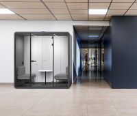 Cabine téléphonique acoustique mobile moderne, insonorisée, silencieuse, modulaire, pour bureaux, coworking, hôtels, avec éclairage LED, directement de l'usine