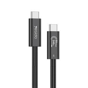 YesIDo 240W 1เมตรอลูมิเนียมอัลลอยด์ประเภท C ถึง Type-C 80Gbps 16K CA211สายเคเบิลข้อมูลธันเดอร์5 - Product Image 1