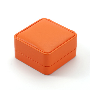 Boîte à bijoux FANXI, boîte à bracelet en cuir PU, couleur orange, emballage personnalisé avec logo, boîte à bijoux - Product Image 3