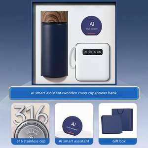 Coffret Cadeau d'Entreprise de Luxe Personnalisable avec Haut-parleur IA, Batterie Externe et Tasse Isotherme – Logo Personnalisé – Idéal pour Cadeaux d'Affaires - Product Image 3