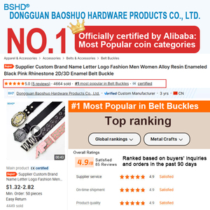 Nhà Cung Cấp Tùy Chỉnh Tên Thương Hiệu Thư Logo Thời Trang Người Đàn Ông Phụ Nữ Hợp Kim Nhựa Tráng Men Màu Đen Màu Hồng Rhinestone 2D/3D Men Vành Đai Khóa - Product Image 4