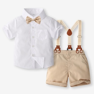 Completo da bambino: camicia tinta unita, set tre pezzi da gentiluomo, nuovo costume estivo per bambino d'onore, sfilate di moda e performance - Product Image 1