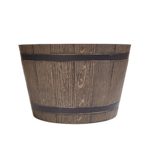 Modern flower pots planters whiskey barrel shape garden plastic planters