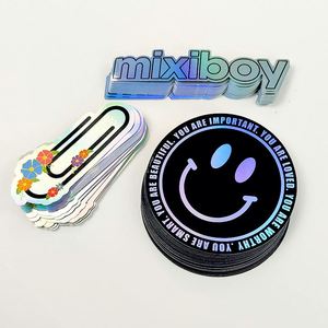 Custom Logo Cute Decorative Holographic Die <b>Cut</b> Sticker to Decorative Bottle Skateboard Notebook - Product Image 4
