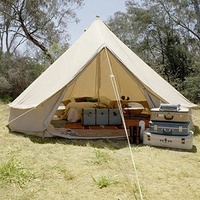 Tente cloche ENJOIN Luxury 5M pour famille, en toile de coton imperméable, ouverture rapide, pour le camping en plein air et le glamping en toutes saisons
