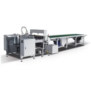 A-600 Rigid Box Making Automatic Paper Sheet Top Side Gluing Machine With Convery