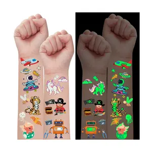 Tatuaggi temporanei luminosi per bambini adesivi per tatuaggi impermeabili regali di compleanno decorazioni per feste forniture bomboniere