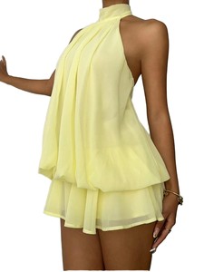 Abito Estivo da Donna Casual Aderente <span class=keywords><strong>Sexy</strong></span> con Schiena Scoperta e Top Halter, Gonna Corta, Vestito Fluido con Cintura per Donna - Product Image 6