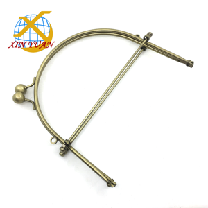 Tân Nguyên phần cứng nhà máy 16*15cm Antique Brass nửa vòng PURSE khung với xử lý - Product Image 5