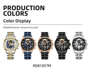 นาฬิกาข้อมือ REWARD RD81057M 81057 รุ่นหรูหราสำหรับผู้ชาย ปฏิทิน กันน้ำ แฟชั่น เข็มเรืองแสง นาฬิกาข้อมือสำหรับผู้ชาย - Product Image 6