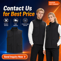 Gilet matelassé chaud d'hiver personnalisé avec logo pour hommes et femmes, col montant, multipoches, veste sans manches de travail, vêtement de travail OEM ODM