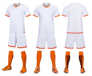 Conjunto de Camiseta de Fútbol Azul para Hombre, Cuello en V, Manga Corta, Poliéster que Absorbe la Humedad, Uniformes para Adultos, Todas las Temporadas, Servicio OEM Personalizado - Product Image 6