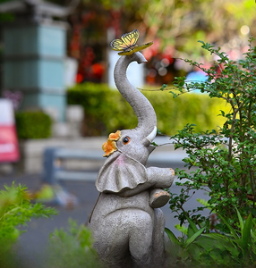 Statua di Elefante in Resina Solare, Eco-Friendly, Dipinta a Mano, Stile Romantico, Decorazione da Giardino per Regali di Inaugurazione Casa <span class=keywords><strong>e</strong></span> Compleanno - Product Image 2