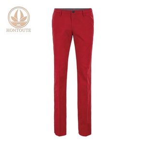 Marca de lujo nuevo diseño de moda Slim trabajo Chino rojo largo clásico hombre pantalón - Product Image 1