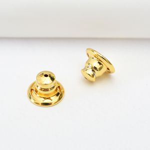 Pendientes cilíndricos sencillos de 5mm, tapones para los oídos, pendientes con forma de platillo volador de latón dorado de 18K, para hacer pendientes - Product Image 6