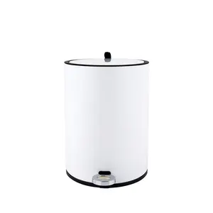 Factory hot selling kitchen and bathroom dustbin with plastic lid steel dustbin for kitchen
