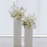 Centres de table de mariage en roses blanches au toucher réel, arrangement floral artificiel blanc et vert, décoration de la maison, décoration de table de mariage