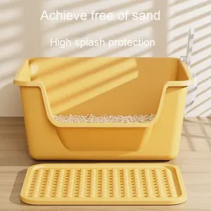 Extra Grande Semi-Fechado <span class=keywords><strong>Cat</strong></span> Litter Box Anti-Splash com Espessamento Fácil Limpo Plástico Toalete para Aberto Pet <span class=keywords><strong>Cat</strong></span> Care Atacado - Product Image 3