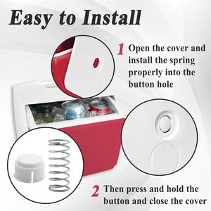 Igloo Cooler Replacement Buttons And Springs 4 Pack White PP Material For Playmate Insulation Box - Product Image 4