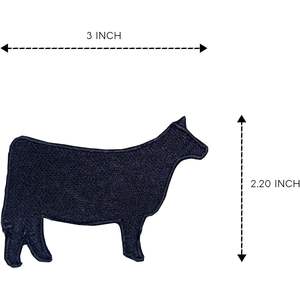 แผ่นปักลายวัวสีดำ DigitEMB ชุด 11 ชิ้น ขนาด 3x2.2 นิ้ว แบบรีดติด สำหรับเสื้อแจ็คเก็ต กระเป๋า และเครื่องแต่งกาย - Product Image 2