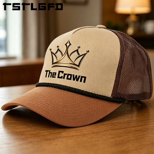 Casquette Trucker Structurée à 5 Panneaux avec Logo Personnalisé, en Toile et Tissu Mesh, Style Tendance, Vente en Gros, Bord en Corde - Product Image 3