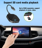 Adaptador Inteligente Inalámbrico Portátil AI Box con WiFi Doble para CarPlay y Android Auto, con YouTube, Netflix, IPTV y Aplicaciones Personalizadas para Autos Apple