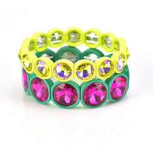 Braccialetti stile moda per ragazzi e ragazze cinturino elastico in lega con strass bracciale donna - Product Image 5