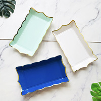 Ensemble de vaisselle pour décoration de fête, nouvelles assiettes à fruits en papier jetables, imprimées en UV colorées, style moderne, haute qualité, logo personnalisé