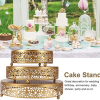 Base Redonda de Metal para Pastel, Plato para Exhibir Cupcakes, Dulces y Tartas, para Bodas, Eventos, Fiestas de Cumpleaños