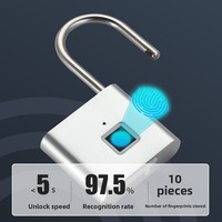 Cadenas portable étanche à empreinte digitale, rechargeable par USB, sans clé, intelligent, pour casier de gym, sac à dos scolaire, en alliage de zinc, sécurisé