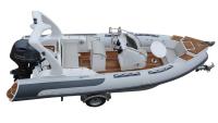 Bateau de pêche sportif électrique HAOHAI RIB580 certifié CE, en fibre de verre et Hypalon, moteur hors-bord stable, bateau rigide de 19 pieds
