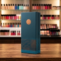 Boîte cadeau écologique pour whisky avec cadre en bois, logo personnalisé, emballage en papier spécial bleu sarcelle de qualité supérieure pour le vin, OEM ODM