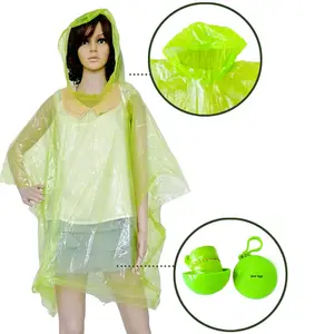 Disposable Rain Poncho in ball outdoor promotional gifts