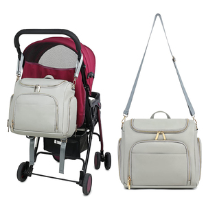 Útil conjunto de bolsas de pañales para bebés, bolsa de pañales de cuero PU, <span class=keywords><strong>mochila</strong></span> grande de maternidad, <span class=keywords><strong>mochila</strong></span> para mamá, guardería con cambiador - Product Image 1