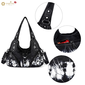 Sac fourre-tout rétro à bandoulière Angelkiss, nouvelle collection, pour femme, style européen et américain, en cuir délavé, petite série, tendance - Product Image 4