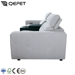Sofá Seccional Reclinable Eléctrico de Piel de <span class=keywords><strong>2</strong></span> Plazas para Cine en Casa con Consola y Altavoz Bluetooth - Product Image 4
