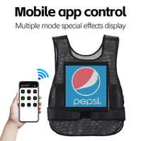 Veste publicitaire LED extérieure à commande par application, écran LED flexible portable avec synchronisation mobile, panneau d'affichage portable pour événements