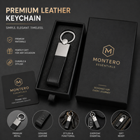 Porte-clés personnalisé en cuir véritable et métal, finition brossée, porte-clés robustes, coffret cadeau haut de gamme pour les professionnels