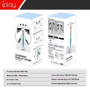 Base de Carga para Controlador <span class=keywords><strong>VR</strong></span> Iplay Cool con Iluminación RGB y Funciones de Almacenamiento, Base de ABS+Metal HBV-463 para <span class=keywords><strong>3</strong></span> - Product Image 6
