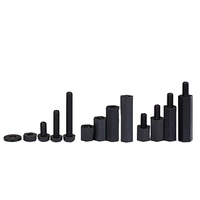 Entretoises hexagonales rondes blanches et noires en plastique pour PCB, tubes d'isolation en nylon M2 M3 M4 M5 M6
