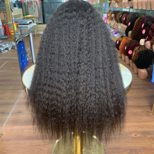 Perruque bouclée à dentelle frontale 13x4, cheveux raides crépus, 26 pouces, double trame, sans perte de cheveux, sans nœuds, texture douce - Product Image 1